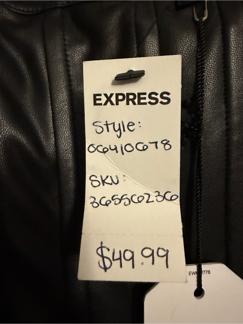 Express Black Faux Leather Body Contour Tank Top - Picture 4 of 5